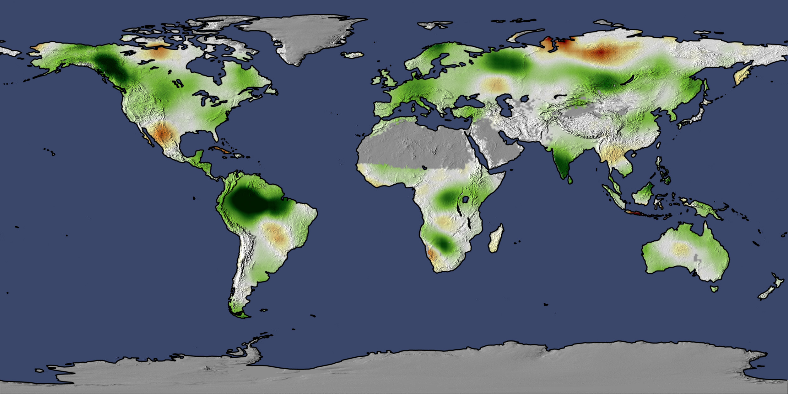 image of the vegetation of the earth, sourced form NASA